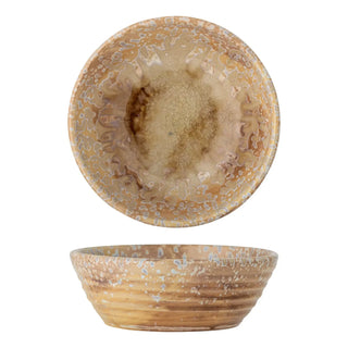 Schaal aardewerk nature Milani 14cm van Bloomingville, van bovenaf met vorm en indeling zichtbaar