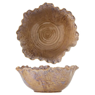 Schaal aardewerk nature Nash 24cm van Bloomingville, van bovenaf met vorm en indeling zichtbaar