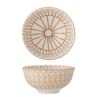 Schaal aardewerk oranje Maple 11cm van Bloomingville, van bovenaf met vorm en indeling zichtbaar
