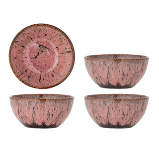 Schaal aardewerk roze Rayen 14cm - 4 stuks van Bloomingville, duidelijk als hoofdfoto afgebeeld