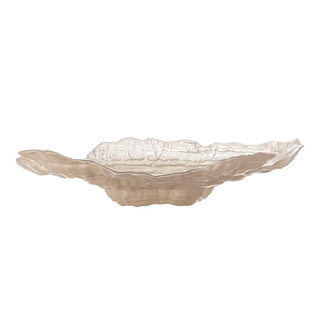 Schaal glas beige Aiku 38cm van Bloomingville, van bovenaf met vorm en indeling zichtbaar