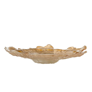 Schaal glas beige asimi 38cm van Bloomingville, van bovenaf met vorm en indeling zichtbaar