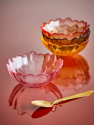 Schaal glas multi Kana 12cm - set van 4 van Bloomingville, toegepast in een sfeervolle interieursetting