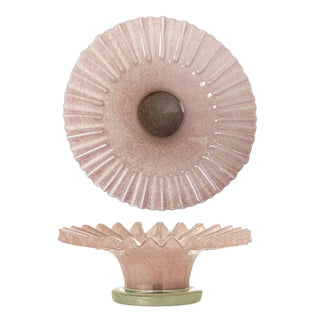 Schaal glas roze Garnet 29cm van Bloomingville, van bovenaf met vorm en indeling zichtbaar
