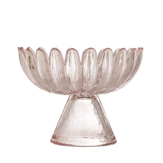 Schaal glas roze Nalu 13cm van Bloomingville, aan de achterzijde met afwerking zichtbaar