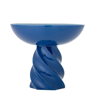 Schaal op voet aardewerk blauw Riley 24cm van Bloomingville, duidelijk als hoofdfoto afgebeeld
