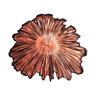 Schaal rood glas Aila Ø31×14 cm van Bloomingville, van bovenaf met vorm en indeling zichtbaar