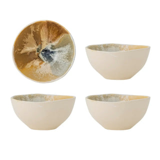 Schaaltjes geel Lacey 15cm - set van 4 van Bloomingville, duidelijk als hoofdfoto afgebeeld