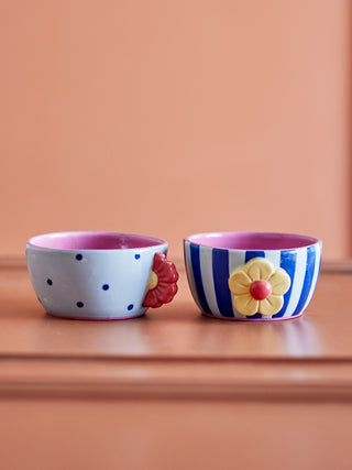 Schalenset aardewerk blauw Haisy - set van 2 van Bloomingville, toegepast in een sfeervolle interieursetting