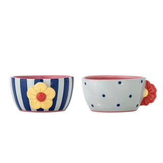 Schalenset aardewerk blauw Haisy - set van 2 van Bloomingville, duidelijk als hoofdfoto afgebeeld