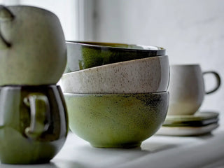 Schalenset groen Addison 16cm - 3 stuks van Bloomingville, in een gestileerde detailopstelling
