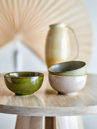 Schalenset groen Addison 16cm - 3 stuks van Bloomingville, in een gestileerde productopstelling
