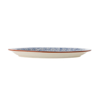 Serveerbord aardewerk blauw Karine Ø35 cm van Bloomingville, van bovenaf met vorm en indeling zichtbaar