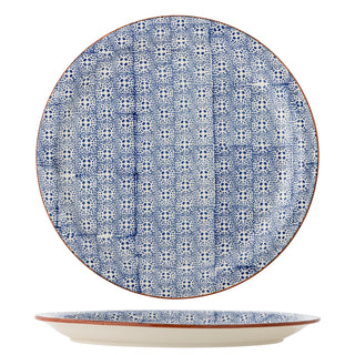 Serveerbord aardewerk blauw Karine Ø35 cm van Bloomingville, duidelijk als hoofdfoto afgebeeld