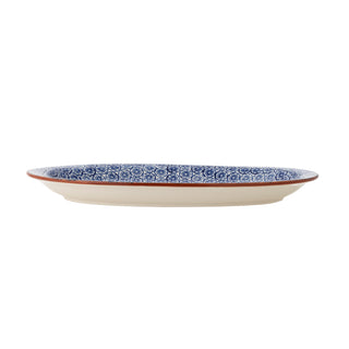 Serveerbord aardewerk blauw Karine 35cm van Bloomingville, aan de achterzijde met afwerking zichtbaar