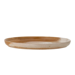 Serveerbord aardewerk bruin 32cm van Bloomingville, van bovenaf met vorm en indeling zichtbaar