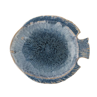 Serveerschaal aardewerk blauw Fae 35cm van Bloomingville, vanuit een aanvullend productaanzicht