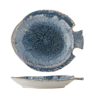 Serveerschaal aardewerk blauw Fae 35cm van Bloomingville, duidelijk als hoofdfoto afgebeeld