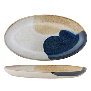 Serveerschaal aardewerk blauw Jules 33cm van Bloomingville, duidelijk als hoofdfoto afgebeeld