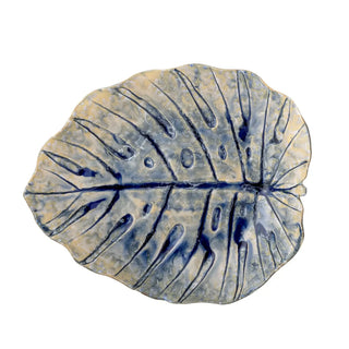 Serveerschaal aardewerk blauw Rowan van Bloomingville, vanuit een aanvullend productaanzicht
