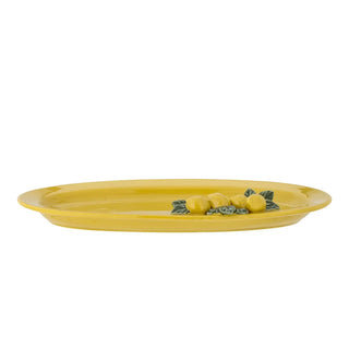 Serveerschaal aardewerk geel Limone 36cm van Bloomingville, aan de achterzijde met afwerking zichtbaar