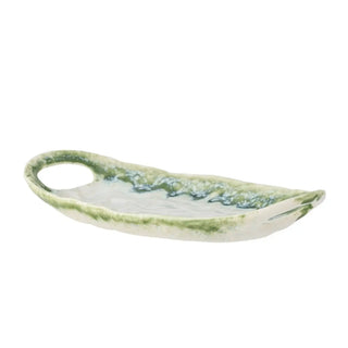 Serveerschaal aardewerk groen Prim 22cm van Bloomingville, met materiaal en structuur van dichtbij zichtbaar