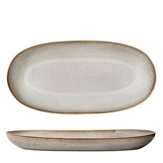 Serveerschaal aardewerk naturel Sandrine 42cm van Bloomingville, aan de achterzijde met afwerking zichtbaar