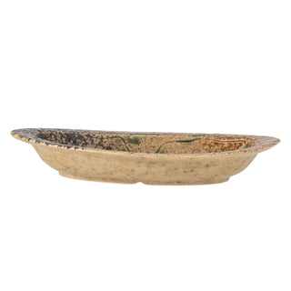Serveerschaal aardewerk zwart Larken 26cm van Bloomingville, aan de achterzijde met afwerking zichtbaar