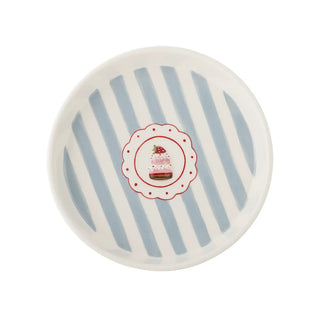 Serveerschaal blauw Lively 20cm van Bloomingville, schuin bekeken met vorm en afwerking zichtbaar
