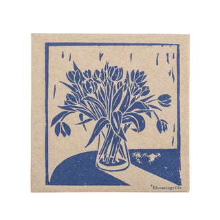 Servet gerecycled papier blauw Tulips - set van 20 van Bloomingville, duidelijk als hoofdfoto afgebeeld