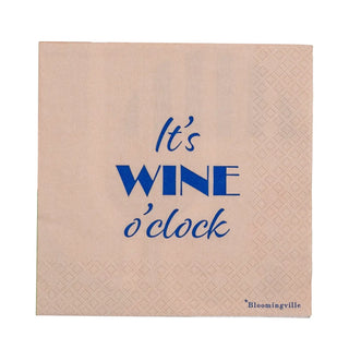 Servet papier blauw Wine - set van 20 van Bloomingville, van dichtbij met materiaal en afwerking zichtbaar