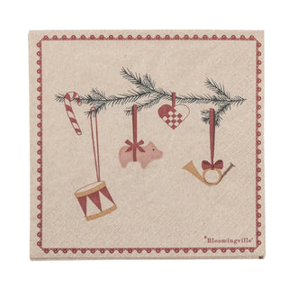 Servet papier rood Yule van Bloomingville, duidelijk als hoofdfoto afgebeeld