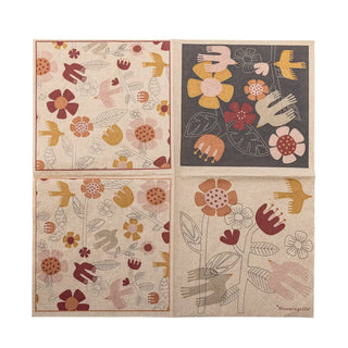 Servetten papier beige Vivielle van Bloomingville, aan de achterzijde met afwerking zichtbaar