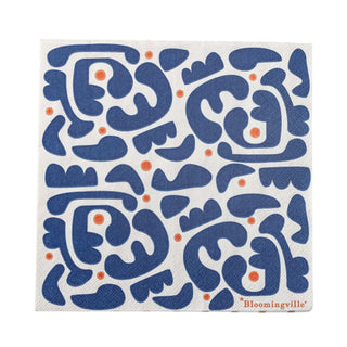 Servetten papier blauw Eviaya van Bloomingville, vanuit een aanvullend productaanzicht