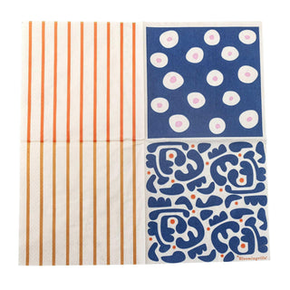 Servetten papier blauw Eviaya van Bloomingville, van dichtbij met materiaal en afwerking zichtbaar