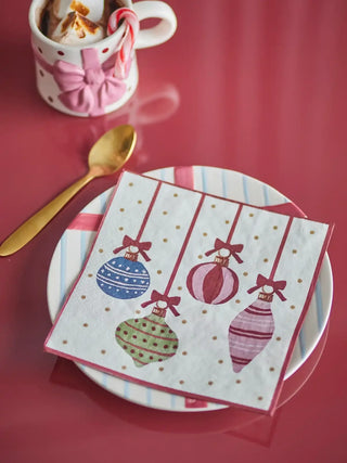 Servetten papier rood Ornamentia van Bloomingville, in een gestileerde detailopstelling