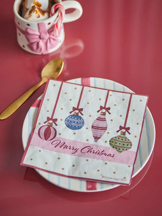 Servetten papier rood Ornamentia van Bloomingville, toegepast in een sfeervolle interieursetting