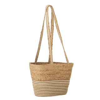 Shopper jute nature Simona van Bloomingville, aan de achterzijde met afwerking zichtbaar