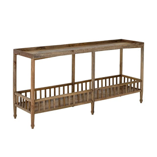 Sidetable mango naturel sali 168cm van Bloomingville, schuin bekeken met vorm en afwerking zichtbaar