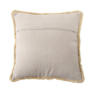 Sierkussen katoen roze Poirino 45x45cm van Bloomingville, van dichtbij met patroon en stofstructuur zichtbaar