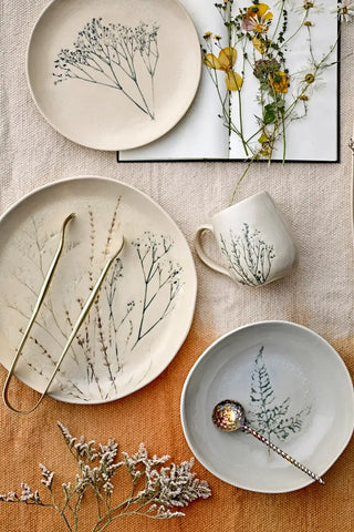 Soepbord aardewerk nature Bea 21cm - 4 stuks van Bloomingville, toegepast in een sfeervolle interieursetting
