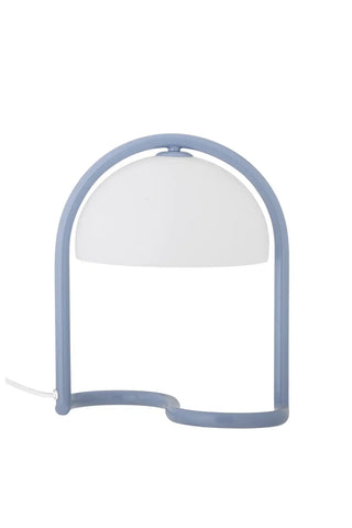Tafellamp acryl blauw Favour 29cm van Bloomingville, van bovenaf met vorm en indeling zichtbaar