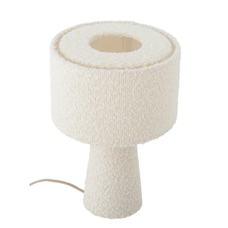 Tafellamp polyester wit Emmie van Bloomingville, van bovenaf met vorm en indeling zichtbaar