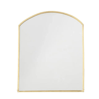 Tafelspiegel glas messing Inge 22x25cm van Bloomingville, schuin van voren met vorm en constructie zichtbaar