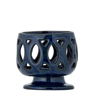 Theelichthouder aardewerk blauw Patty 9cm van Bloomingville, duidelijk als hoofdfoto afgebeeld