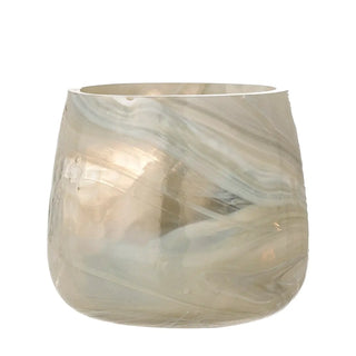 Theelichthouder gerecycled glas grijs Imran 10cm van Bloomingville, duidelijk als hoofdfoto afgebeeld