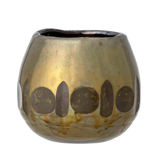 Theelichthouder glas goud Ivalo 9cm van Bloomingville, duidelijk als hoofdfoto afgebeeld