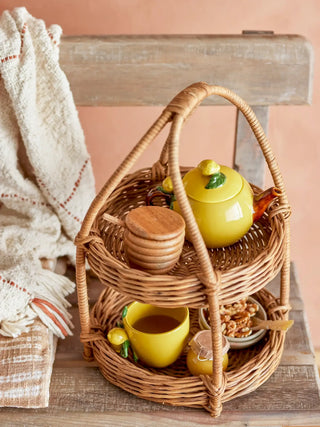 Theepot aardewerk geel Limone 750ml van Bloomingville, aan de achterzijde met afwerking zichtbaar