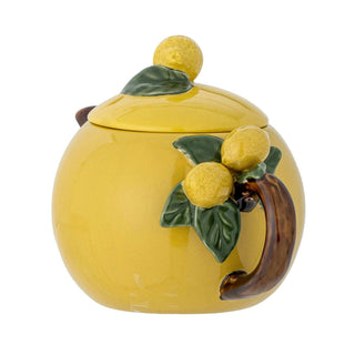 Theepot aardewerk geel Limone 750ml van Bloomingville, schuin bekeken met vorm en afwerking zichtbaar
