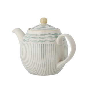 Theepot aardewerk groen Maple 900ml van Bloomingville, van bovenaf met vorm en indeling zichtbaar